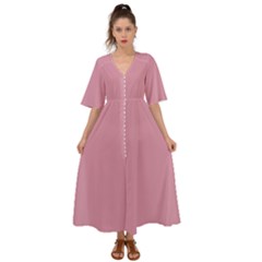 Cashmere Rose Pink	 - 	kimono Sleeve Boho Dress by ColorfulDresses