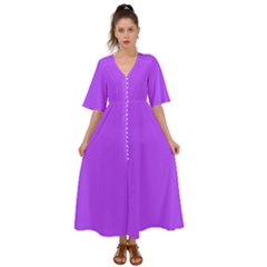 Daffodil Purple	 - 	kimono Sleeve Boho Dress by ColorfulDresses