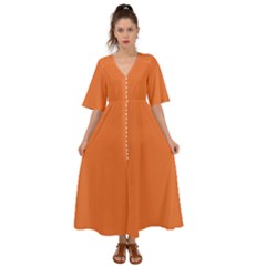 Halloween Orange	 - 	Kimono Sleeve Boho Dress