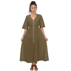 Martini Olive Brown	 - 	kimono Sleeve Boho Dress by ColorfulDresses