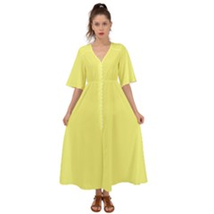 Light Lime Yellow	 - 	kimono Sleeve Boho Dress by ColorfulDresses