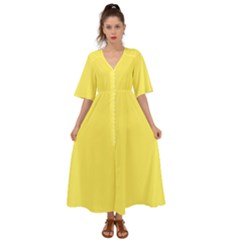 Maize Yellow	 - 	kimono Sleeve Boho Dress by ColorfulDresses