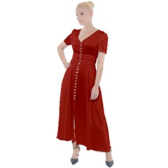 Apple Red	 - 	button Up Short Sleeve Maxi Dress by ColorfulDresses