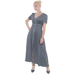 Roman Silver Grey	 - 	button Up Short Sleeve Maxi Dress by ColorfulDresses