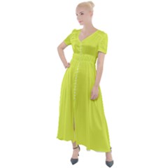 Lemon Yellow	 - 	button Up Short Sleeve Maxi Dress by ColorfulDresses