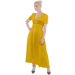 Mikado Yellow	 - 	button Up Short Sleeve Maxi Dress by ColorfulDresses