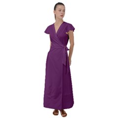 Byzantine Purple	 - 	Flutter Sleeve Maxi Dress