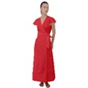 Cherry Tomato Red	 - 	Flutter Sleeve Maxi Dress View1