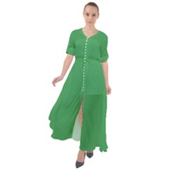 Clover Green	 - 	waist Tie Boho Maxi Dress by ColorfulDresses