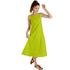 Bitter Lemon Green	 - 	summer Maxi Dress by ColorfulDresses