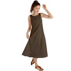 Dark Taupe Grey	 - 	summer Maxi Dress by ColorfulDresses