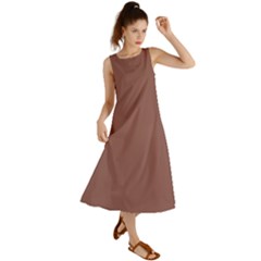 Rose Taupe Brown	 - 	summer Maxi Dress by ColorfulDresses