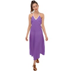 Iris Purple	 - 	halter Tie Back Dress by ColorfulDresses