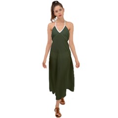 Kombu Green	 - 	halter Tie Back Dress by ColorfulDresses