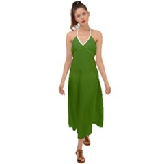 Light Seaweed Green	 - 	halter Tie Back Dress by ColorfulDresses