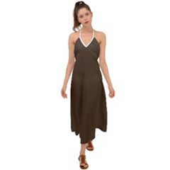 Dark Lava Grey	 - 	halter Tie Back Dress by ColorfulDresses