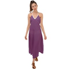 Sparkling Grape Purple	 - 	halter Tie Back Dress by ColorfulDresses