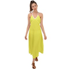 Unmellow Yellow	 - 	halter Tie Back Dress by ColorfulDresses