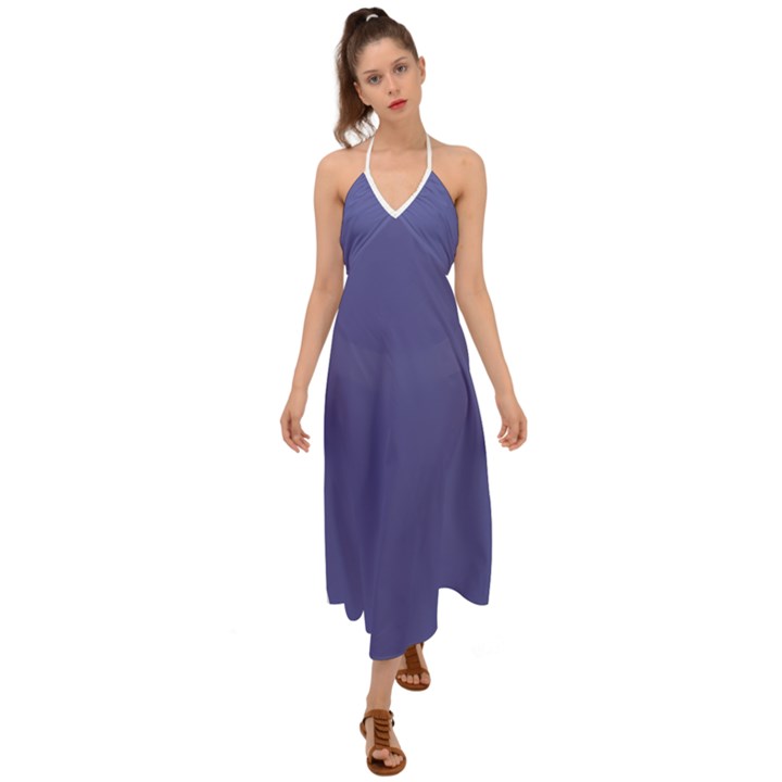 Blue Iris	 - 	Halter Tie Back Dress