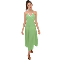 Granny Smith Apple Green	 - 	halter Tie Back Dress by ColorfulDresses