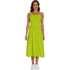 Bitter Lemon Green	 - 	sleeveless Shoulder Straps Boho Dress by ColorfulDresses