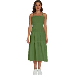 Crocodile Green	 - 	sleeveless Shoulder Straps Boho Dress by ColorfulDresses