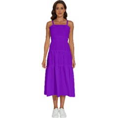 French Violet Purple	 - 	sleeveless Shoulder Straps Boho Dress