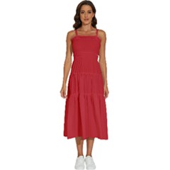 Flame Scarlet Red	 - 	sleeveless Shoulder Straps Boho Dress by ColorfulDresses