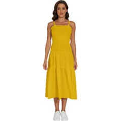 Golden Poppy Yellow	 - 	sleeveless Shoulder Straps Boho Dress by ColorfulDresses