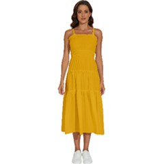 China Yellow	 - 	sleeveless Shoulder Straps Boho Dress