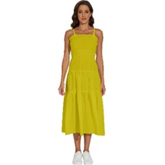 Corn Yellow	 - 	sleeveless Shoulder Straps Boho Dress by ColorfulDresses