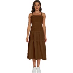 Gingerbread Brown	 - 	sleeveless Shoulder Straps Boho Dress by ColorfulDresses