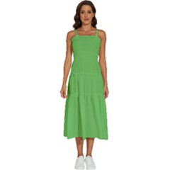 Mantis Green	 - 	sleeveless Shoulder Straps Boho Dress