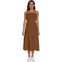 Russet Brown	 - 	sleeveless Shoulder Straps Boho Dress