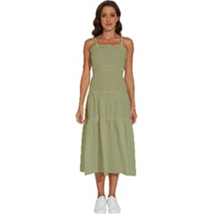 Weeping Willow Green	 - 	sleeveless Shoulder Straps Boho Dress by ColorfulDresses