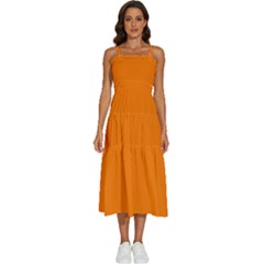 Turmeric Orange	 - 	sleeveless Shoulder Straps Boho Dress