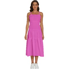 Rose Pink	 - 	sleeveless Shoulder Straps Boho Dress