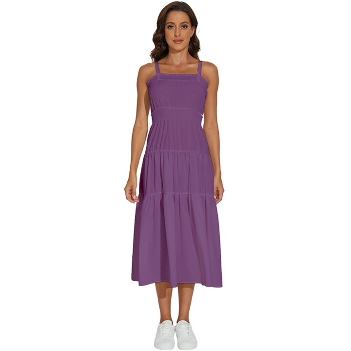 Sparkling Grape Purple	 - 	Sleeveless Shoulder Straps Boho Dress