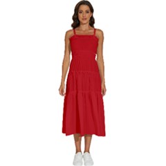 Venetian Red	 - 	sleeveless Shoulder Straps Boho Dress by ColorfulDresses