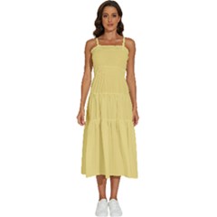 Short Bread Yellow	 - 	sleeveless Shoulder Straps Boho Dress