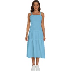 Baby Blue	 - 	Sleeveless Shoulder Straps Boho Dress