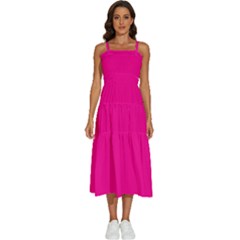 Magenta Pink	 - 	sleeveless Shoulder Straps Boho Dress by ColorfulDresses