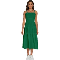 Cadmium Green	 - 	sleeveless Shoulder Straps Boho Dress