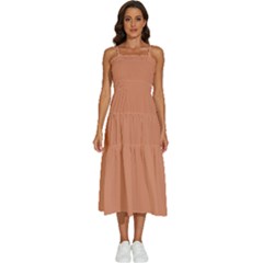 Soft Copper	 - 	Sleeveless Shoulder Straps Boho Dress