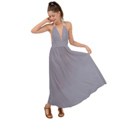 Coin Grey	 - 	backless Maxi Beach Dress by ColorfulDresses