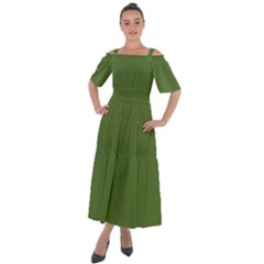 Crocodile Green	 - 	shoulder Straps Boho Maxi Dress by ColorfulDresses