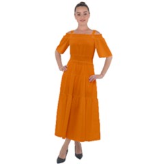 Heat Wave Orange	 - 	shoulder Straps Boho Maxi Dress by ColorfulDresses