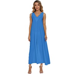 Blue De France	 - 	v-neck Sleeveless Loose Fit Overalls by ColorfulDresses