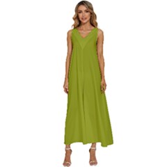 Citron Green	 - 	v-neck Sleeveless Loose Fit Overalls by ColorfulDresses