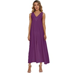 Byzantine Purple	 - 	V-Neck Sleeveless Loose Fit Overalls